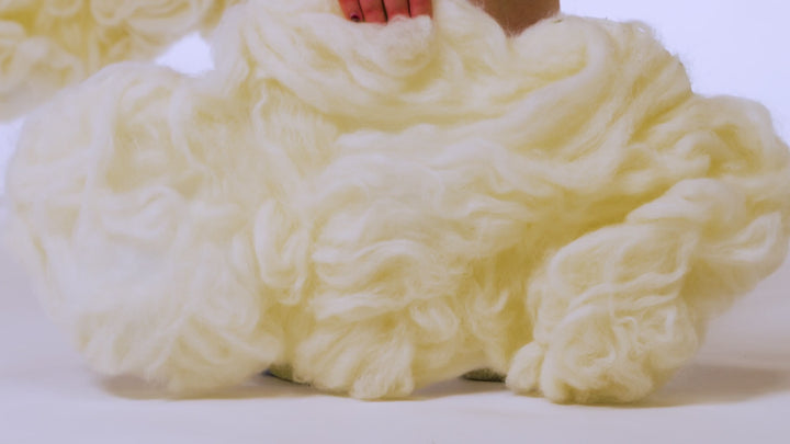 Video of model pulling up a fake could to revealing the cloud hopper in sky