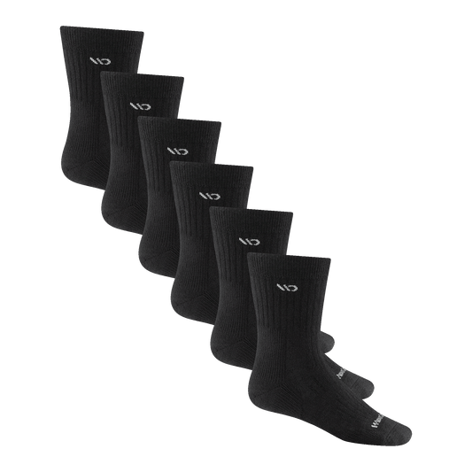 Bundle image of the 6-pack 9001 Solid Mirco Crew in--Black