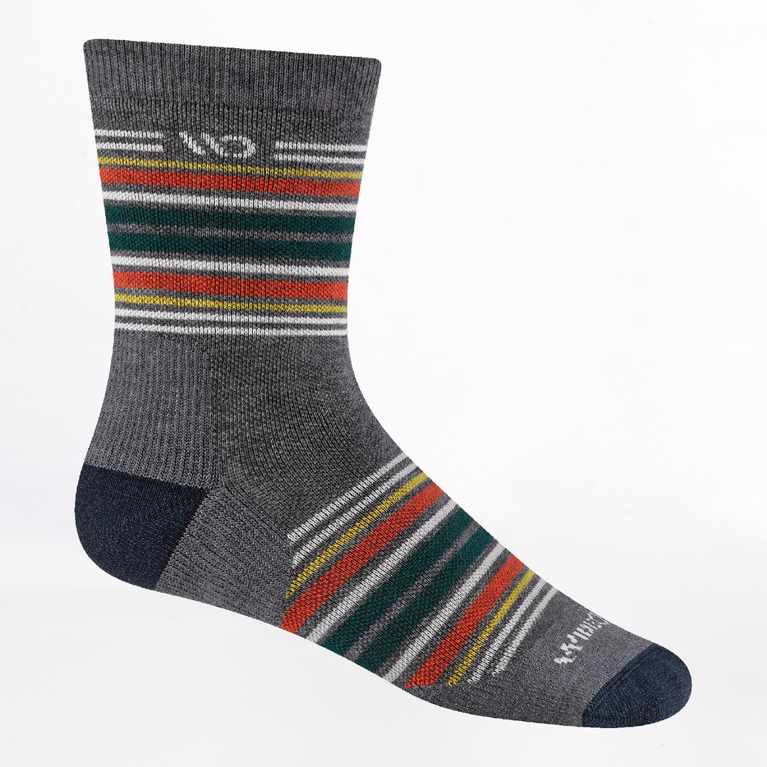 profile image of the 9005 Mutli stripe micro crew in gray with yellow white orange stripes