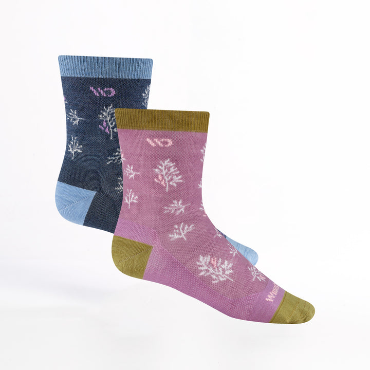 2-Pack bundle image of the 9503 Foliage Micro Crew in --violet and denim