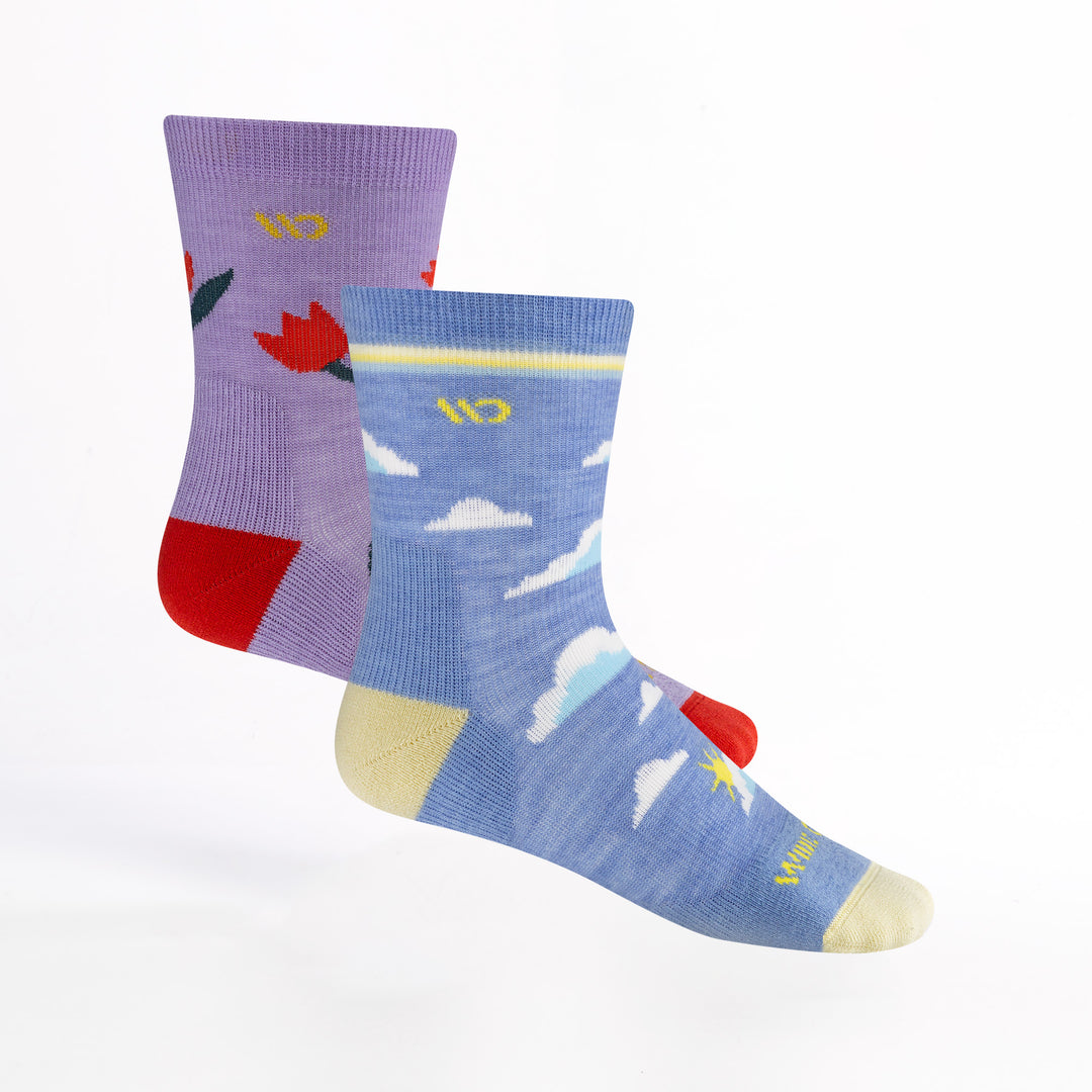 Bundle image of the 9508 Cloud hopper in sky and 9507 Full bloom in Tulip Purple