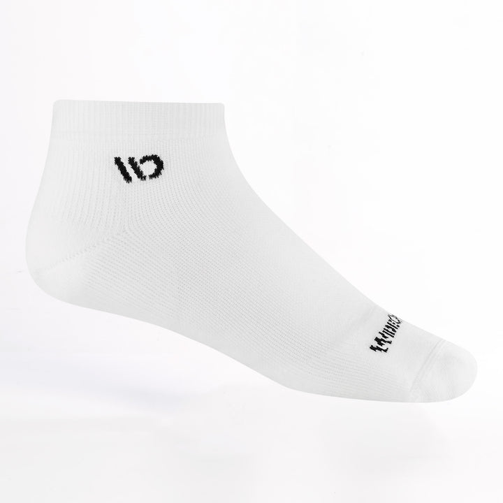 Profile image of the 9000 Men's solid cushioned ankle in white featuring black logo on top and ankle