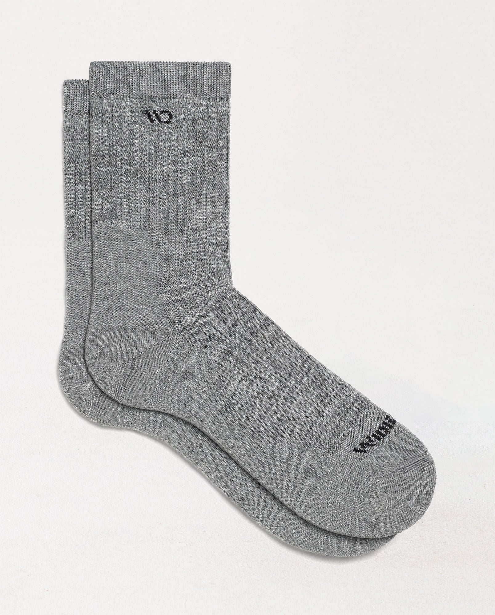 Flat socks, featuring black logo, with light gray body --Light Gray