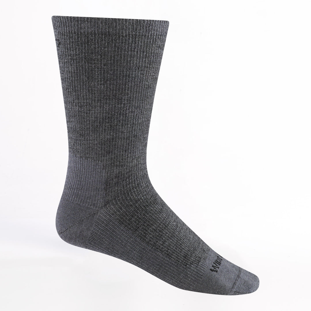 Men's solid lightweight crew in gray colorway featuring a gray body with black logo