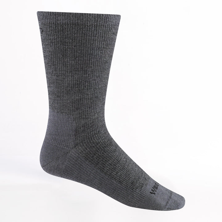 Men's solid lightweight crew in gray colorway featuring a gray body with black logo