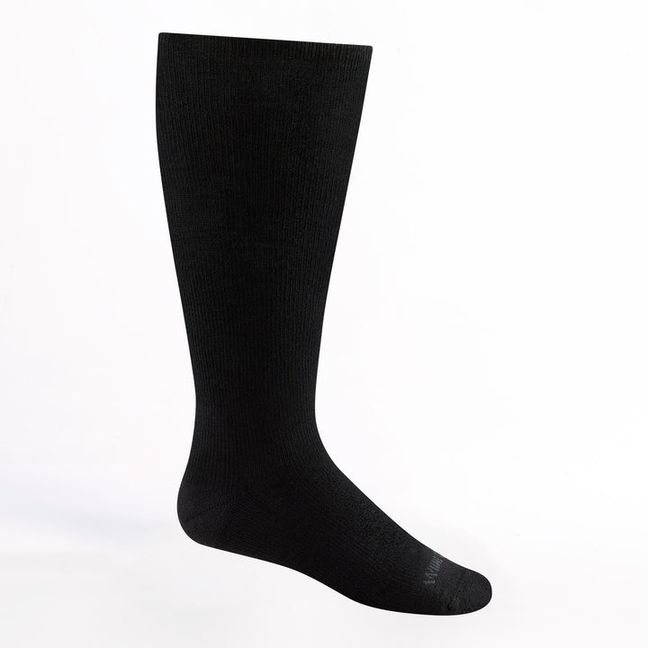 9017 Men's Solid Cushioned Knee High in Black with black body and Gray logo