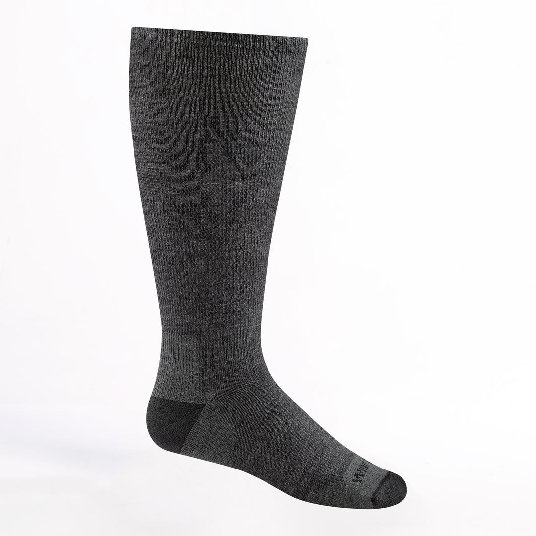 9017 Men's Solid Cushioned Knee High in Gray with dark gray body and black heel/toe/logo