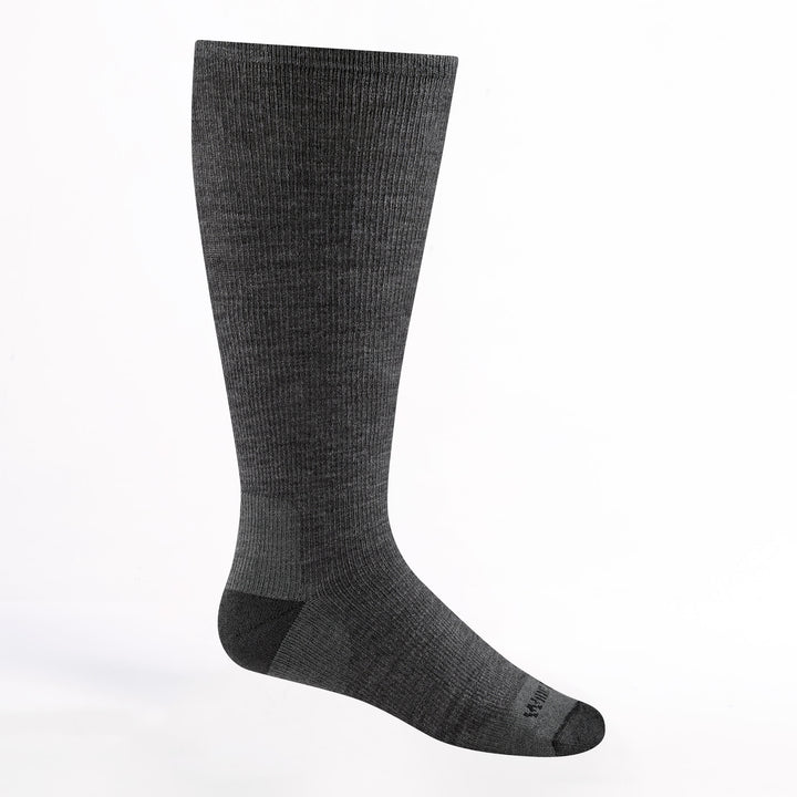9017 Men's Solid Cushioned Knee High in Gray with dark gray body and black heel/toe/logo
