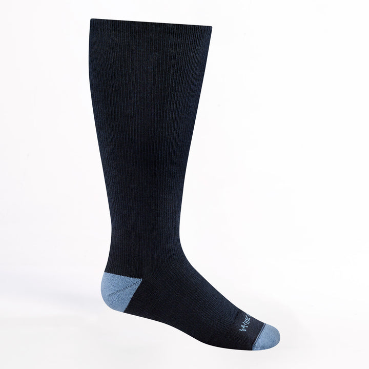 9017 Men's Solid Cushioned Knee High in Navy with blue body and light blue hell/toe/logo