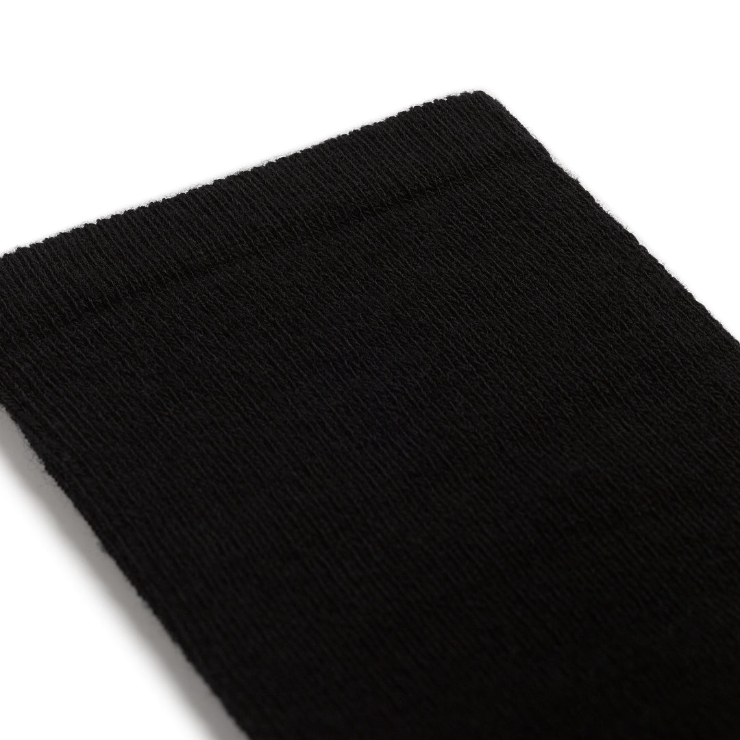 9517 Solid Basic Cushioned Knee high in black detail image up close of solid black cuff 