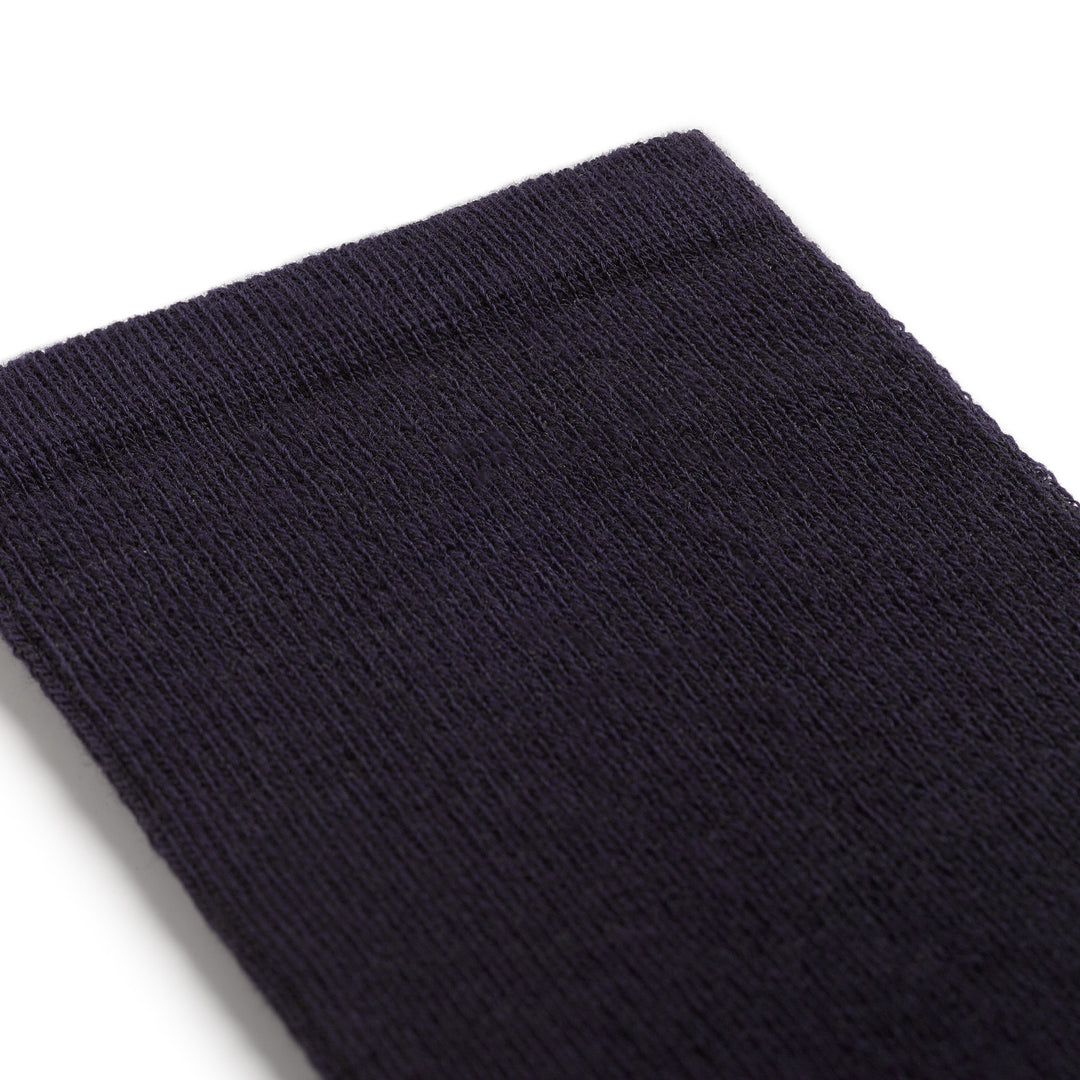 9517 Solid Basic cushioned Knee high in Blackberry detail image up close of solid purple cuff