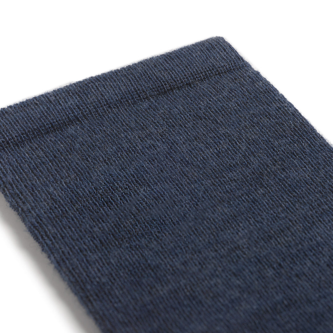 9517 Solid Basic cushioned knee high in denim detail image up close of solid denim cuff 